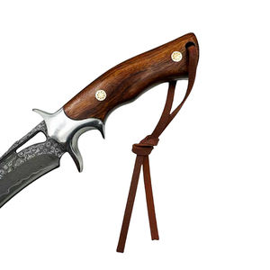 高品质手工大马士革钢固定刀片刀木柄户外生存口袋礼品来样定做野营实用刀 - Product Image 3