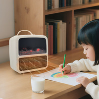 Chauffage d'appoint de bureau intelligent à flamme 3D dynamique, chauffage instantané, compact et élégant