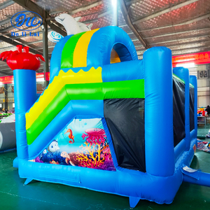 Castillo inflable para niños, rociador interior, trampolín, Tobogán del mundo submarino, castillo, pequeño parque acuático para el hogar - Product Image 4