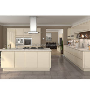 Armoire de cuisine de style européen avec porte en acrylique brillant et profil en <span class=keywords><strong>aluminium</strong></span> - Product Image 1