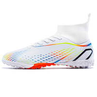 Chaussures de football unisexes AG à crampons longs, respirantes, avec col chaussette en tricot, semelle en caoutchouc TPU, crampons, vente en gros, personnalisables OEM