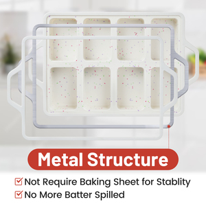 MUYULINS - Bandeja Rectangular para Repostería de 8 Cavidades, Grado Platino LFGB, Antiadherente, Libre de BPA, Molde de Silicona para Pasteles y Muffins - Product Image 5