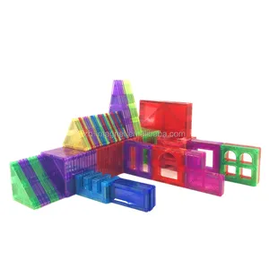 Juego de bloques de construcción de azulejos magnéticos para niños, juguetes educativos