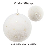 Boule de Noël en mousse vintage faite à la main avec des perles blanches pour la décoration de l'arbre de Noël, cadeau de fête