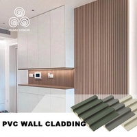 MUMU 4D Design de plafond intérieur 3D panneau de construction en bois de pin PVC panneau mural en bois de pin pour Hall d'hôtel