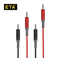Câble de test ETA4164C, fiche banane standard européenne de 4 mm avec gaine de sécurité, fil en silicone pour instruments
