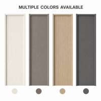 Porte intérieure moderne en PVC brun fumé avec panneau rainuré et détail de ligne J incurvée, finition mate pour appartement