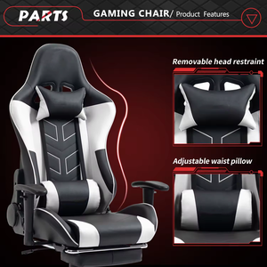 Chaises <span class=keywords><strong>de</strong></span> bureau inclinables bon marché, chaise <span class=keywords><strong>de</strong></span> bureau confortable avec coussin en gel et sacs <span class=keywords><strong>de</strong></span> <span class=keywords><strong>rangement</strong></span>, chaise <span class=keywords><strong>de</strong></span> jeu <span class=keywords><strong>de</strong></span> massage avec repose-pieds - Product Image 6