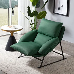 Hot Sale Modern Lounge Leisure Sofa Chair Living Room Sofa Leather Arm Chair Upholstered Metal Sofa Chair