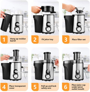 Nhà Bếp điện juciers vắt nước trái cây đài phun nước lạnh Máy ép trái cây thép không gỉ 800 Wát với <span class=keywords><strong>3</strong></span> tốc độ, dễ dàng để làm sạch - Product Image 5
