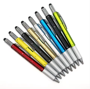Stylo à bille multifonction 6 en 1 avec règle et niveau, logo personnalisé - Product Image 5