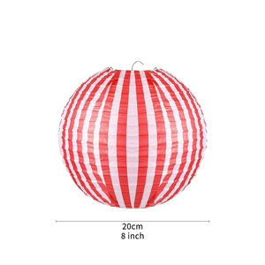 Decoración de Faroles de Papel a Rayas Rojas y Blancas de Carnaval, Tema de Circo, Decoración de Faroles de Papel Colgantes para Fiestas de Cumpleaños Infantiles - Product Image 3