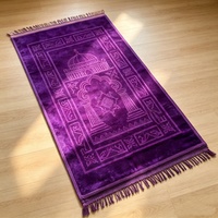 Tapis de prière islamique de qualité supérieure, fait main, lavable, couleur unie, 80*120cm, en tissu Raschel, vente en gros d'usine, pour le Ramadan