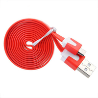 En stock, câble USB plat bicolore de 3 pieds (1 mètre) pour iPhone 12 13 14 Pro iPad, charge rapide, conducteur en cuivre pur, blindage tressé