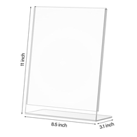 Support de table en acrylique transparent incliné, présentoir de menu en L pour bureau et restaurant, logo personnalisé OEM