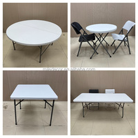 Table ronde pliable en plastique blanc de 6 pieds pour mariage et événements