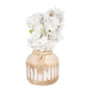 Vaso in legno di Paulownia con nappe decorate con perline, vaso decorativo per fiori, per soggiorno, camera da letto, ufficio, scrivania, decorazioni per la casa - Product Image 4
