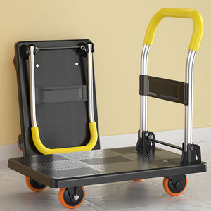 Thickened silent flatbed trolley, folding cart, <b>transport</b> cart, convenient household lightweight hauling cart, handcart, - Product Image 1