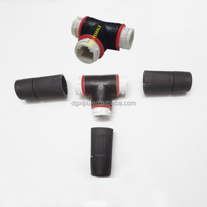 Ip68 Cat6 mạng LAN 1 trong 2 kết nối 8P8C ngoài trời t-hình RJ45 nữ không thấm nước Ethernet kết nối - Product Image 1