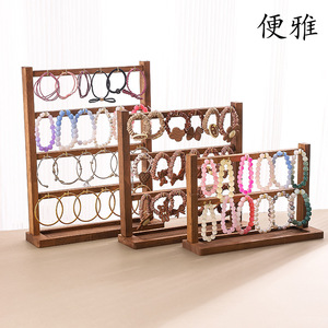 Disponibili in magazzino: espositori a gancio color noce per gioielli, bracciali, braccialetti, orecchini, in cartone. - Product Image 3