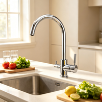 Robinet de cuisine 3 en 1 en acier inoxydable au design moderne, robinet mélangeur à trois voies pour eau potable