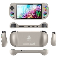 La console de jeu portable M22PRO est une console classique et rétro PS1 avec manette sans fil pour deux joueurs et effets lumineux arc-en-ciel