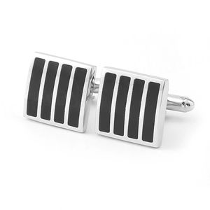 Mancuernillas de Esmalte Negro de Alta Calidad, Redondas, de Lujo Discreto, para Banquetes de Negocios y Camisas de Estilo Francés - Product Image 4