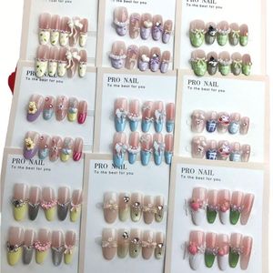 Faux Ongles Longs Amande à Coller, 30 Pièces, Couverture Complète, Nouveau Design 2026, Haute Qualité, Vente en Gros, pour l'Été - Product Image 1