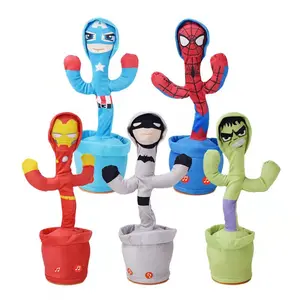 Customize Cute Kids Talking Dancing Cactus Plush Toys Funny Super Cool Hero Cartoon Cactus Education Plush Toy for Kids