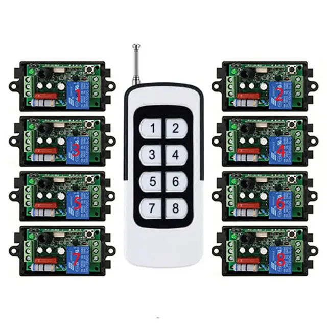 433 MHz 500M Long Range AC 220V 1CH RF Industrial Wireless Remote Control Relay Switch Light /Lamp/Window/Garage Doors Shutters