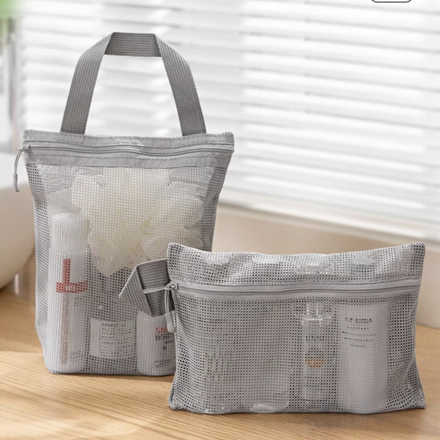 Travel Kit - Mesh Toiletry Bag + Tote, Custom Logo & Waterproof Zips