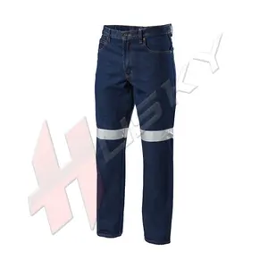 Nieuwe Hoge Zichtbaarheid Mannen Denim Broek, fluo Veiligheid Jeans Broek Mannen Veiligheid Reflecterende Veiligheid Werken Broek/Hi Vis Werkkleding