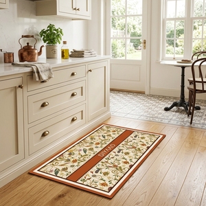 Tappeto da <span class=keywords><strong>Cucina</strong></span> <span class=keywords><strong>Vintage</strong></span> Floreale Antiscivolo, Decorativo, Lavabile, Anti-fatica per <span class=keywords><strong>Cucina</strong></span>, Lavanderia, Ufficio - Product Image 1