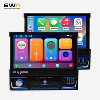 Lecteur multimédia Android universel 7 pouces pour voiture avec GPS intégré, aide au recul, caméra de recul, Carplay, Auto, BT, WiFi, stéréo, DVR, USB, 1 an