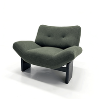 Fauteuil individuel en chêne de style vintage, chaise longue de luxe légère, mobilier confortable pour la maison, housse en coton et lin, salon, balcon