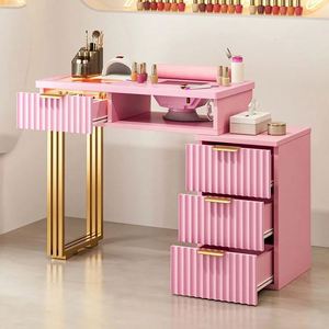 <span class=keywords><strong>Mesa</strong></span> <span class=keywords><strong>de</strong></span> <span class=keywords><strong>Manicura</strong></span> <span class=keywords><strong>Pequeña</strong></span> Individual Negra con Pata Dorada CB-M1802 - Product Image 3