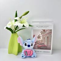 Peluche mignonne cousue de 14 cm/6 pouces avec un visage souriant, mini peluche Lilo Stitch, porte-clés, breloque pour sac, cadeau de vacances pour enfants
