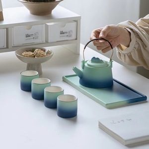 Service à thé Kung Fu en céramique Guochao, collection « Mille <span class=keywords><strong>milles</strong></span> de paysages », commémoratif des activités commerciales et des réunions annuelles, cadeaux d'affaires - Product Image 1