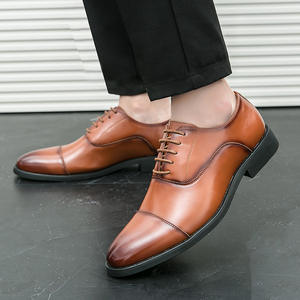 Zapatos Oxford de Hombre Británicos, Impermeables, de Cuero Genuino, Punta Cerrada, Hechos a Mano, para Boda, Formales, Casuales de Negocios, Antideslizantes, con Hebillas y Correas - Product Image 4