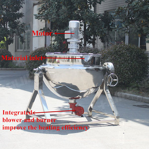 Gas Steam Electrical Vertical Tilting Jacketed Kettle Cooking Pot <strong>Boiler</strong> With Agitator - Product Image 4