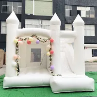 White mini inflatable bouncy castle combo bounce house inflatable jumper bouncy castle for sale
