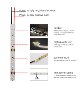 Tira de Iluminación LED <span class=keywords><strong>2835</strong></span>, 120 LED, 24 V, 12 W, Bajo Voltaje, IP67, Control Remoto, Regulable, 2700 K-6000 K, CRI90 - Product Image 2