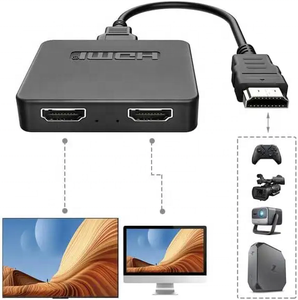 Adaptateur <span class=keywords><strong>TV</strong></span> pour Splitter 1x2 ports avec adaptateur secteur 4Kx2K30Hz HDCP1.4 en ABS noir pour PS4/<span class=keywords><strong>Fire</strong></span> <span class=keywords><strong>Stick</strong></span>/HDTV - Product Image 2