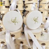 Tambourin de mariage personnalisé en bois écologique, mini 10 cm (4 pouces), simple rangée, pour cadeaux invités - Prix spécial mariage