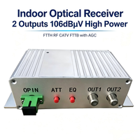 Indoor 2-uitgangen 106dbuv hoogvermogen optische ontvanger voor glasvezel FTTH RF CATV FTTB met AGC