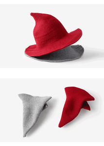 Regalo de decoración de Halloween rosa para niños y adultos, sombrero de bruja puntiagudo de lana, disfraz de bruja de Halloween rosa para <span class=keywords><strong>niñas</strong></span> - Product Image 4