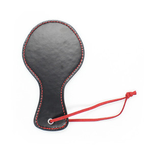 MUQU BDSM Mini fouet rond noir en PU pour fessiers, harnais, jeu de rôle fétichiste, 10x17.5cm - Product Image 2