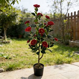 Arbre de camélia artificiel, faux arbre de camélia, arbre de camélia en pot - Product Image 4