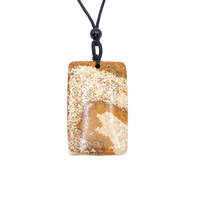 Collier en pierre naturelle d'améthyste semi-précieuse avec pendentif rectangulaire poli, chaîne de pull, bijoux décontractés à faire soi-même