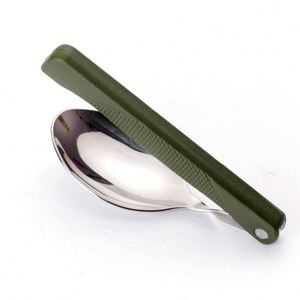 Ensemble de couverts de voyage portables en acier inoxydable, 3 pièces, fourchette, couteau, cuillère pliables, pour le camping en plein air, cadeau - Product Image 2